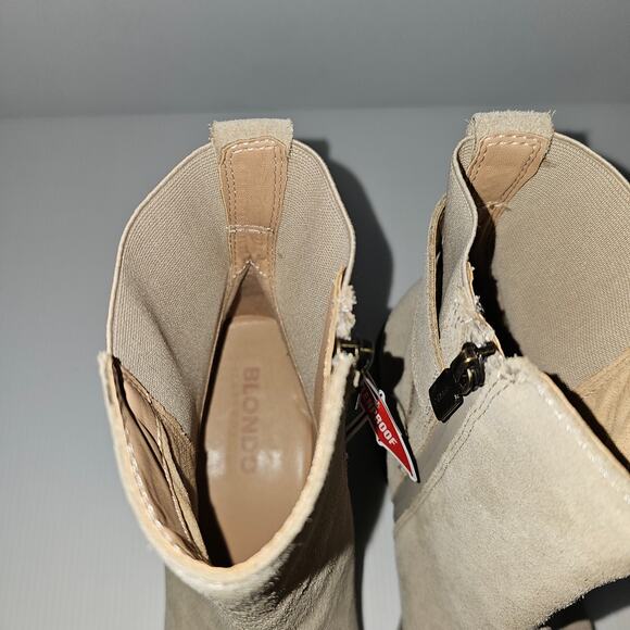 Blondo Dakota Ankle Boot Womens 10 Sand Suede Moto Waterproof Lug Sole NEW - Picture 10 of 15